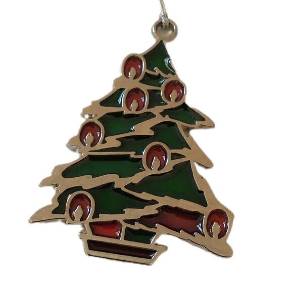 Vtg Stained Glass Christmas Tree Ornament Russ Berrie Holiday Highlights Acrylic - Picture 7 of 16